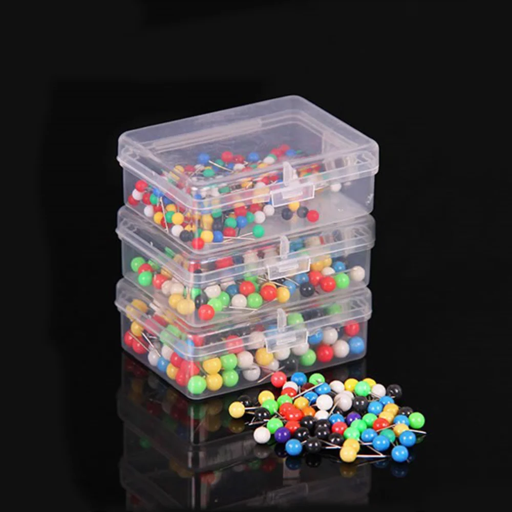 

100Pcs Push Round Head Map Tacks with Stainless Point for Office Home Crafts DIY Marking (Red)