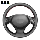 Чехол рулевого колеса автомобиля из искусственной кожи, сшитый вручную, черного цвета, для Toyota Izoa 2018, 2019, CHR 2016-2019, автомобильные аксессуары, для автомобилей, для Toyota, Izoa