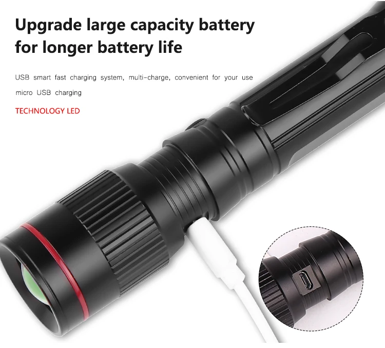 Яркий Перезаряжаемый светодиодный светильник-вспышка XHP90 XHP70.2, супер мощный фонарь, водонепроницаемый охотничий светильник с зумом, 18650 или 26650 Battey