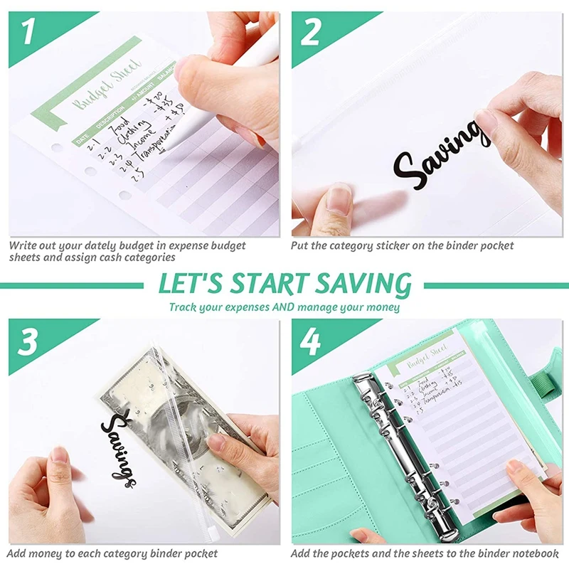 A6 PU Leather Notebook Binder Budget Planning Notepad 6 Ring Covers for Bill | Канцтовары для офиса и дома