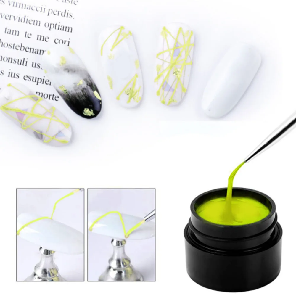 Гель-лак для рисования ногтей светящийся матовый клей флуоресцентная линия