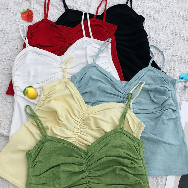 Женский модный сексуальный укороченный Топ Harajuku однотонный вязаный летний топ