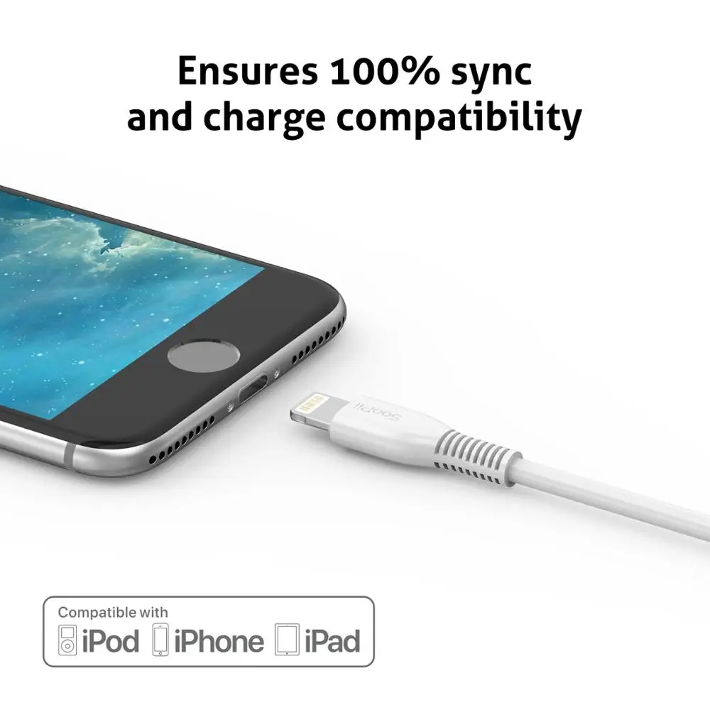 Короткие кабели SooPii для Lightning iPhone 7 дюймов Micro USB Type C многопортовой зарядной