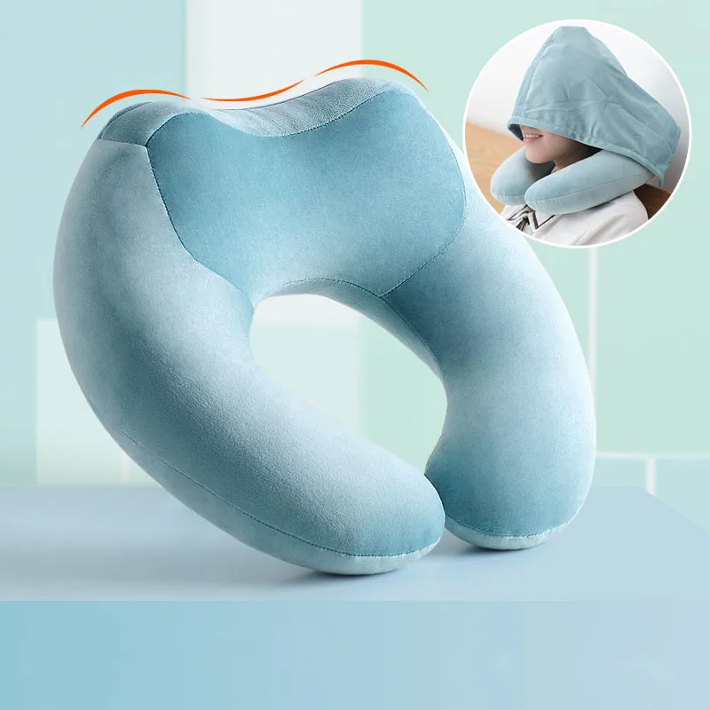 Подушка для шеи с капюшоном наполненная ПП подушка сна из эластичного хлопка