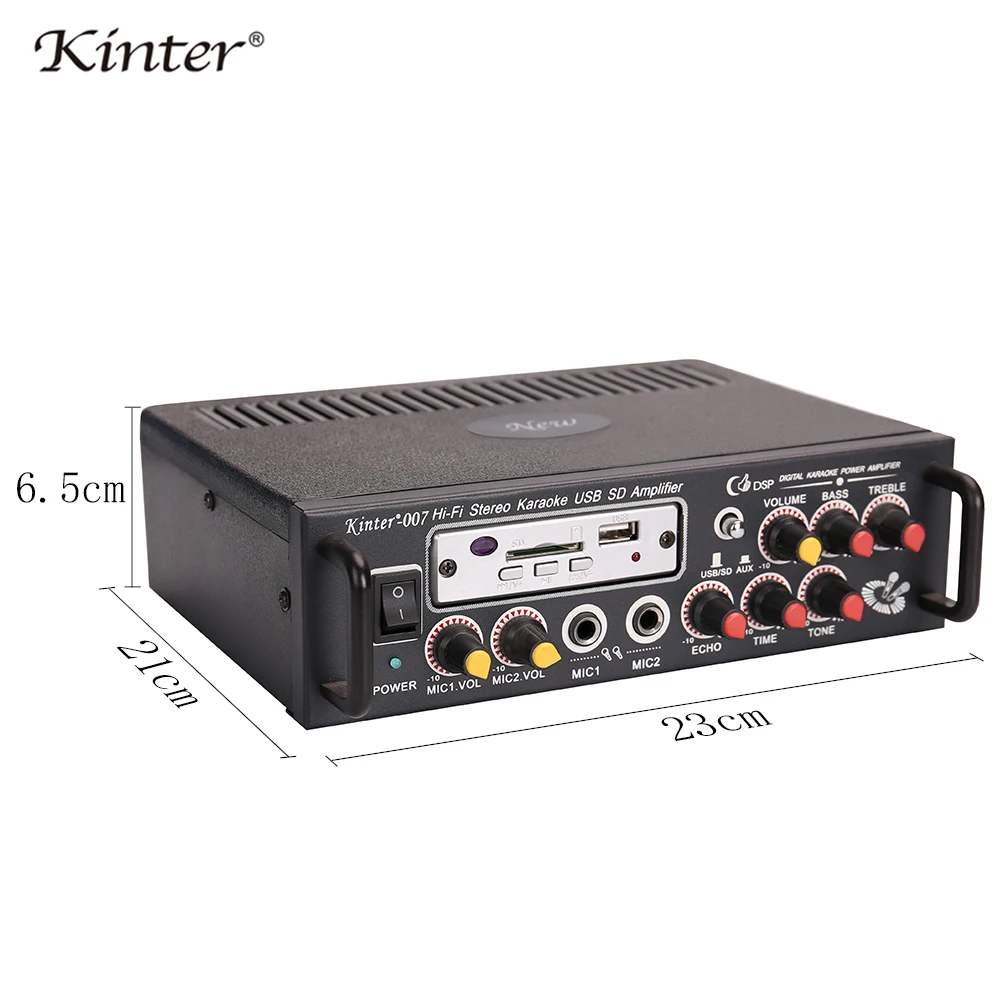Kinter-007 аудио усилитель Hi-Fi стерео звук с USB SD микрофонным входом бас ВЧ эхо тон Контроль питания 220 В дома