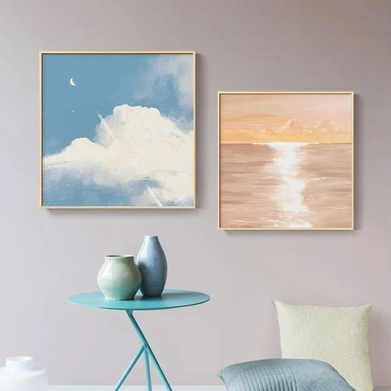 

Clouds Canvas Poster Print Scandinavian Home Decor Abstract Landscape Wall Art Painting Nordic Living Room Decoration Pictures