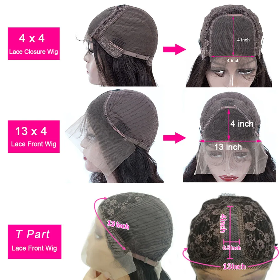 

Body Wave Lace Closure Wigs 4x4 Lace CLosure Human Hair Wigs 150% Raw Indian Wavy Remy Cheap Human Hair Wigs For Black Women