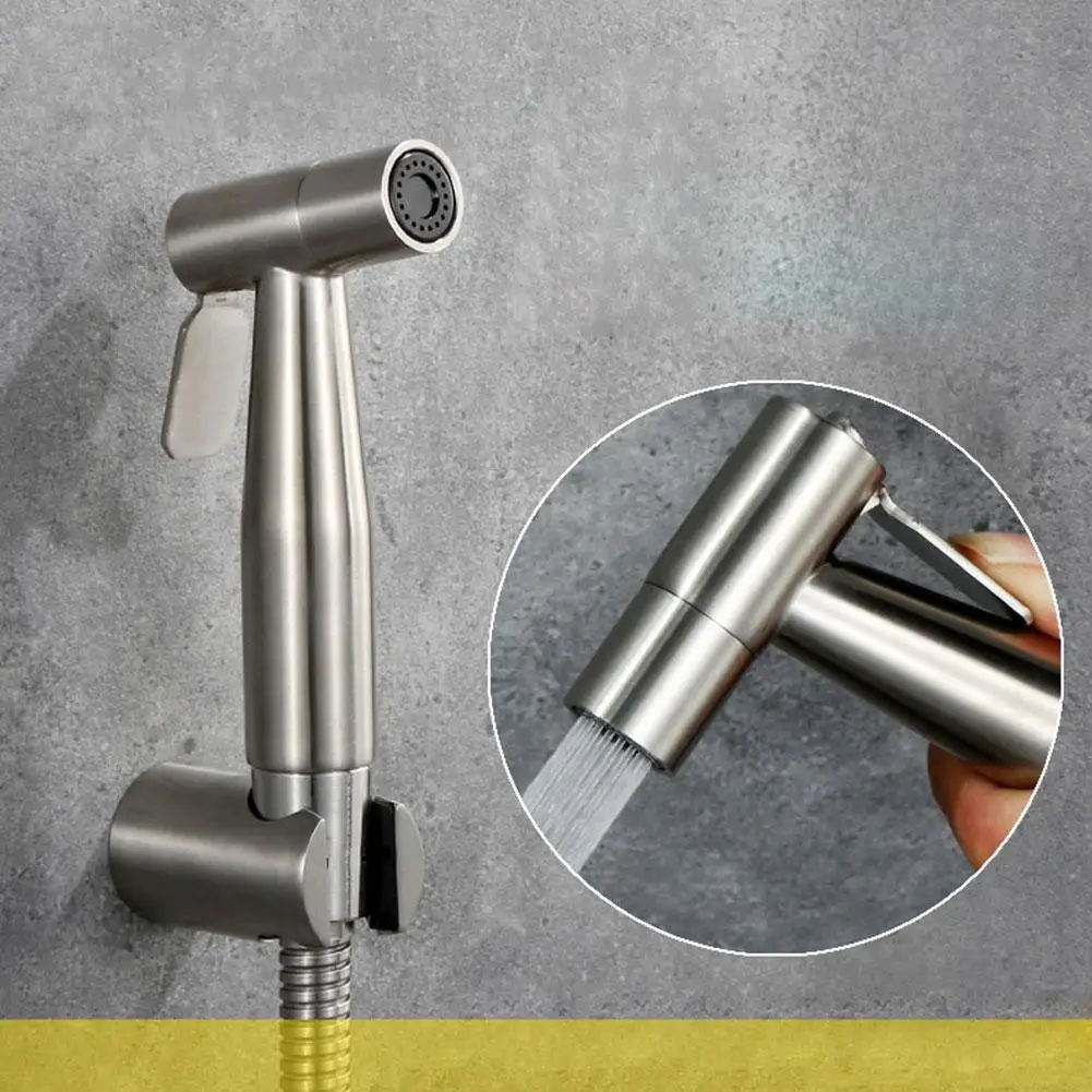 

Toilet Self Cleaning Handheld Toilet Bidet Faucet Sprayer Steel Bathroom Hand Bidet Sprayer Set Shower Head No Punch