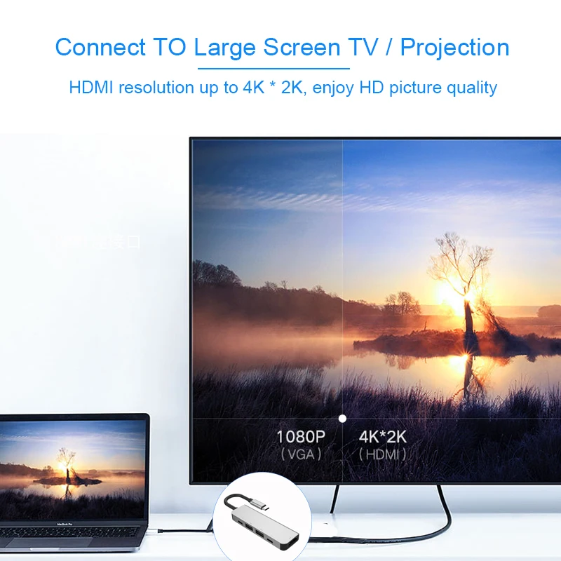 Basix Type C концентратор Usb к HDMI мульти порты USB 3 0 PD адаптер для зарядки Samsung Galaxy S9 Huawei
