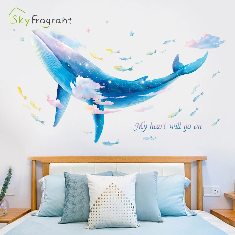 Творческий КИТ наклейки на стену в спальню домашний декор самоклеящиеся для