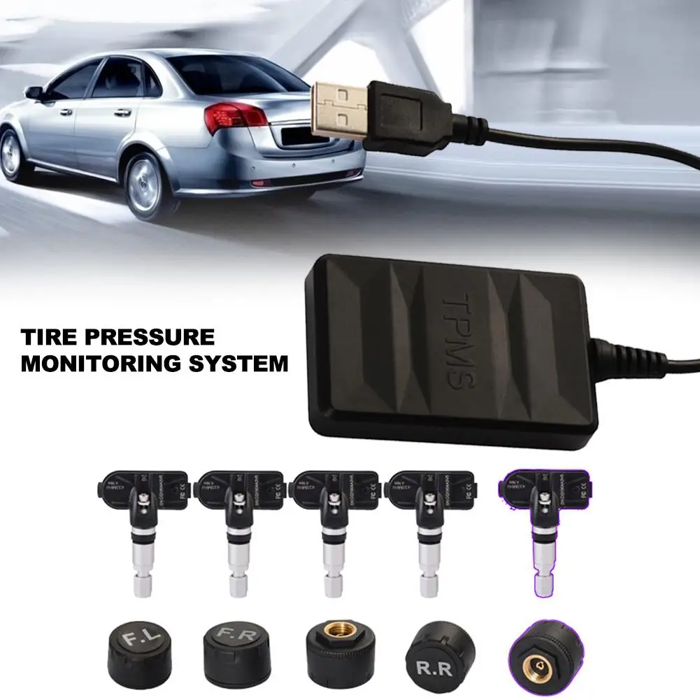 Система контроля давления в шинах TPMS USB зарядка или солнечная батарея внешний 4