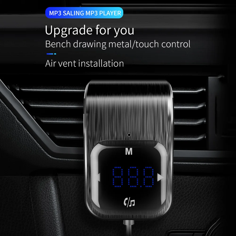 Автомобильный FM радиопередатчик Bluetooth 5 0 MP3 плеер гарнитура двойное зарядное