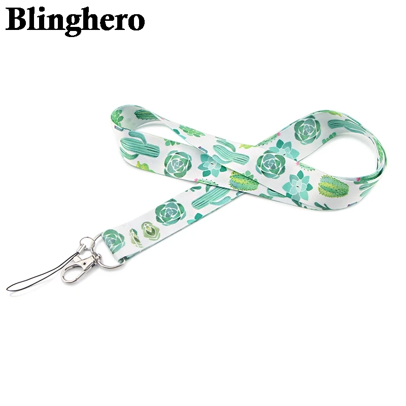 

CA1056 Wholesale 20pcs/lot Cactus Lanyards Plant Neck Strap Mobile Phone Keys ID Card Holder Lanyard for Keys DIY Hanging Rope