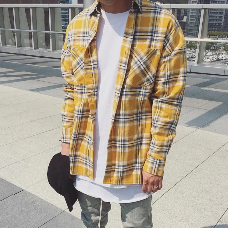 DADAKOREA Kai Yee Bieber мужская длинная рубашка в клетку с короткими и длинными рукавами