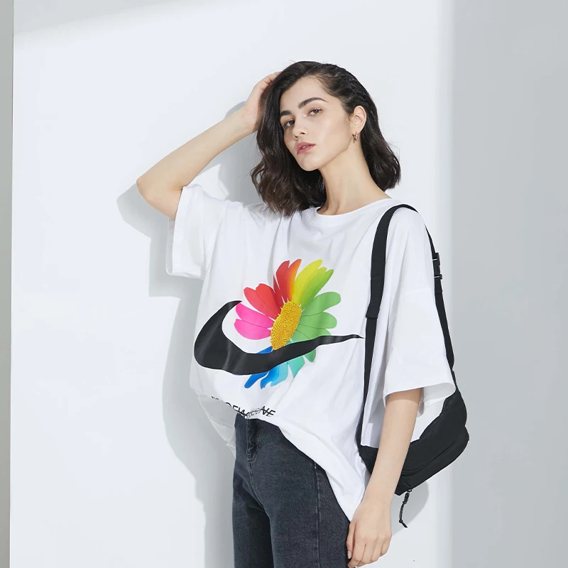 Женская футболка в Корейском стиле белая женская с круглым вырезом большого