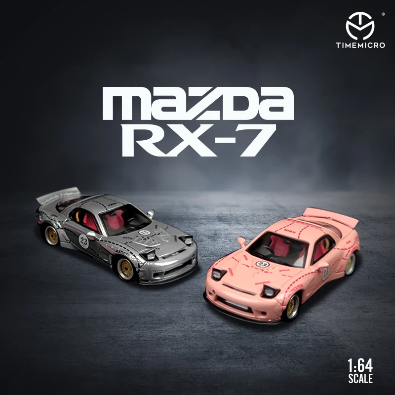 Модель автомобиля TimeMicro 1:64 Rocket Bunny Pandem Mazda RX-7 розовая свинка литой автомобиль |