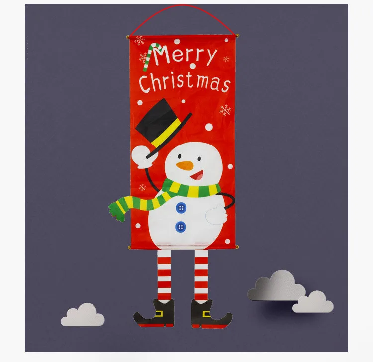 1 шт. Рождественская ткань Висячие флаги оконная подвеска для дома настенное