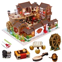diy miniature dollhouses kit wooden doll house furniture chinese style big house building model birthday gift toys for children