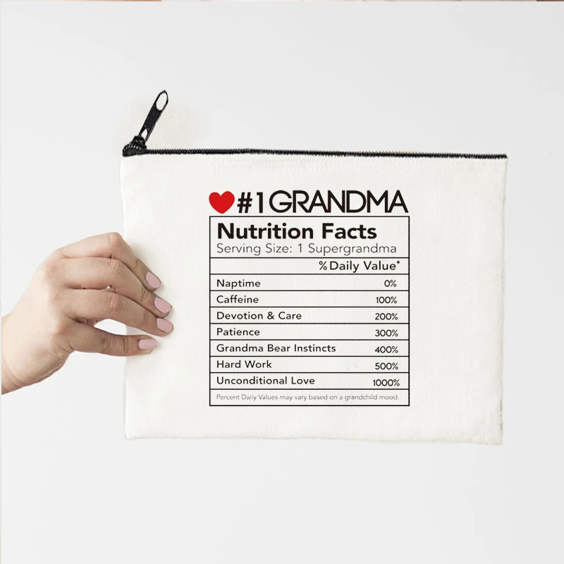 

Personalized Pouch Grandma Makeup Bags Canvas Storage Bag Fashion Grandma Bags Bridesmaid Proposal Gift Day of Mother
