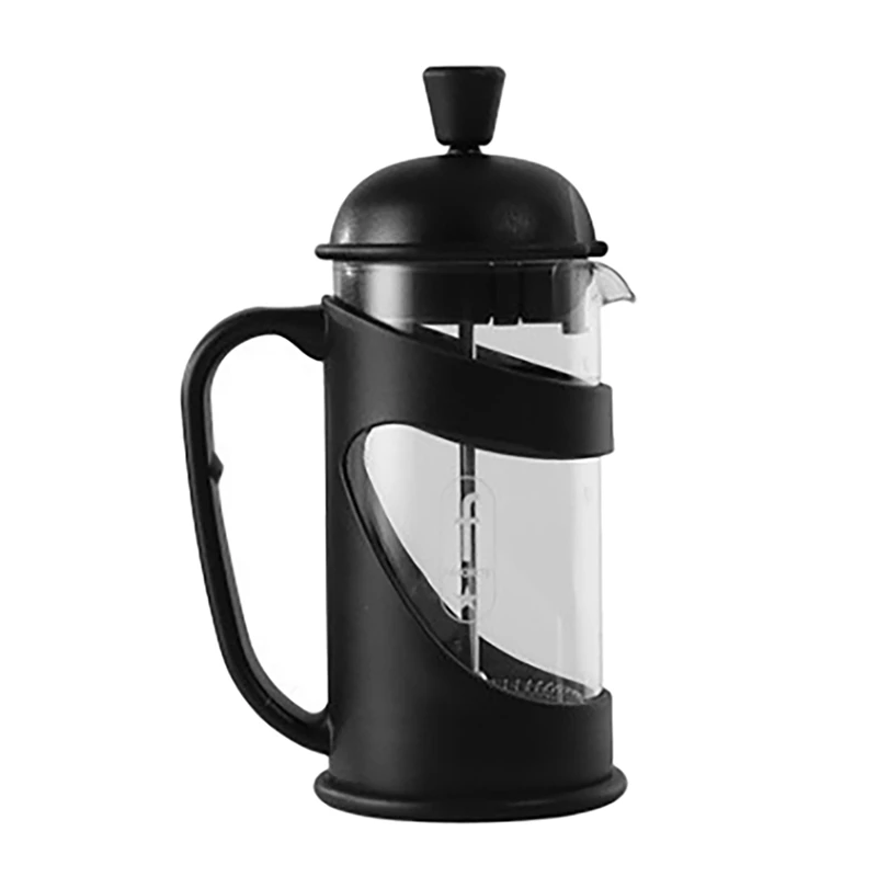 

French Pressure Pot Coffee Hand Filter Pressure Pot Glass Tea Brewer Milk Foam Press Teapot Coffee Filter Cup Black