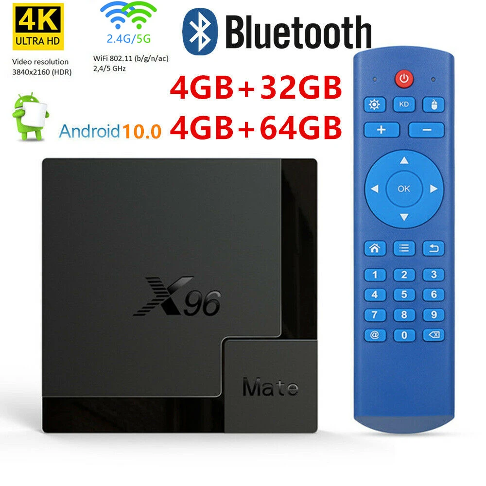 2020 X96 Mate Смарт ТВ приставка Android 10 BT5.0 Allwinner H616 4 Гб 64 оперативной памяти 32