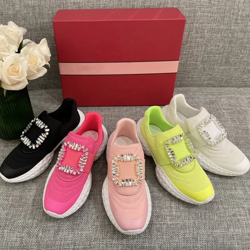 

Diamond Square Buckle Woman Shoes Solid Sports Zapatos De Mujer Breathable Shoes Slip On Shoes Women Fashion Ladies Shoes Hot
