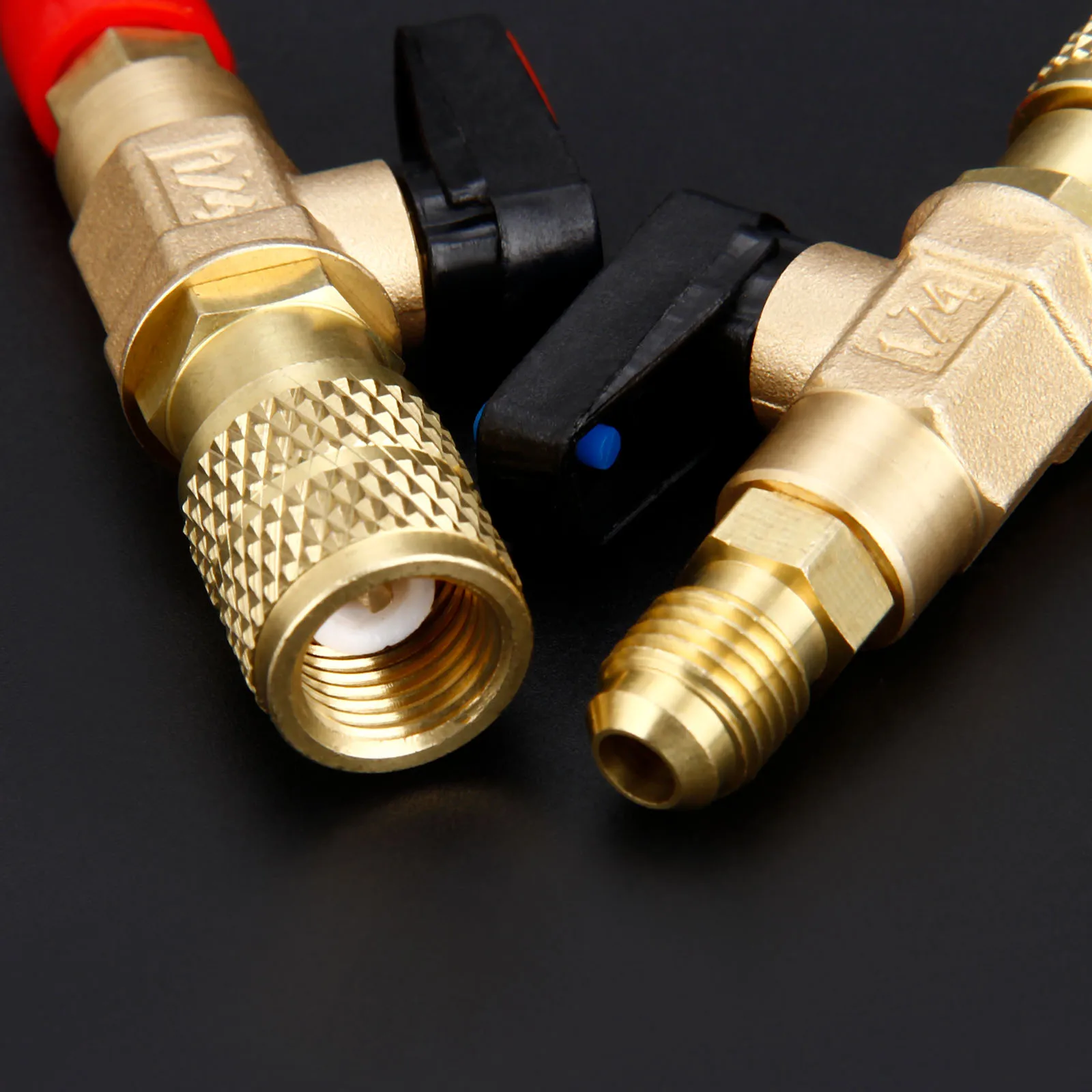 Прямой ручной запорный клапан R22 R12 R410a 1/4 дюйма SAE Male и 5/16 Female для зарядки шлангов