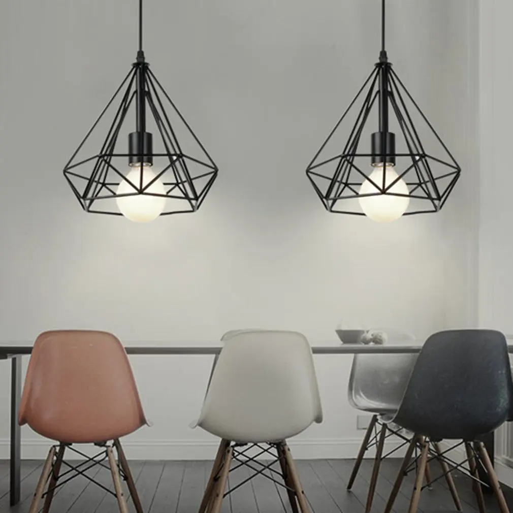 Железная Люстра для ресторана кованая Геометрическая Оригинальная лампа бара