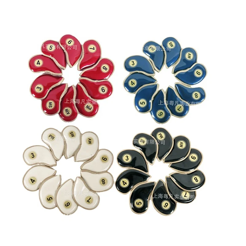 

10Pcs Portable Durable Number Golf Club Outdoor PU Leather Putter Iron Head Cover Sports Protector Universal -40