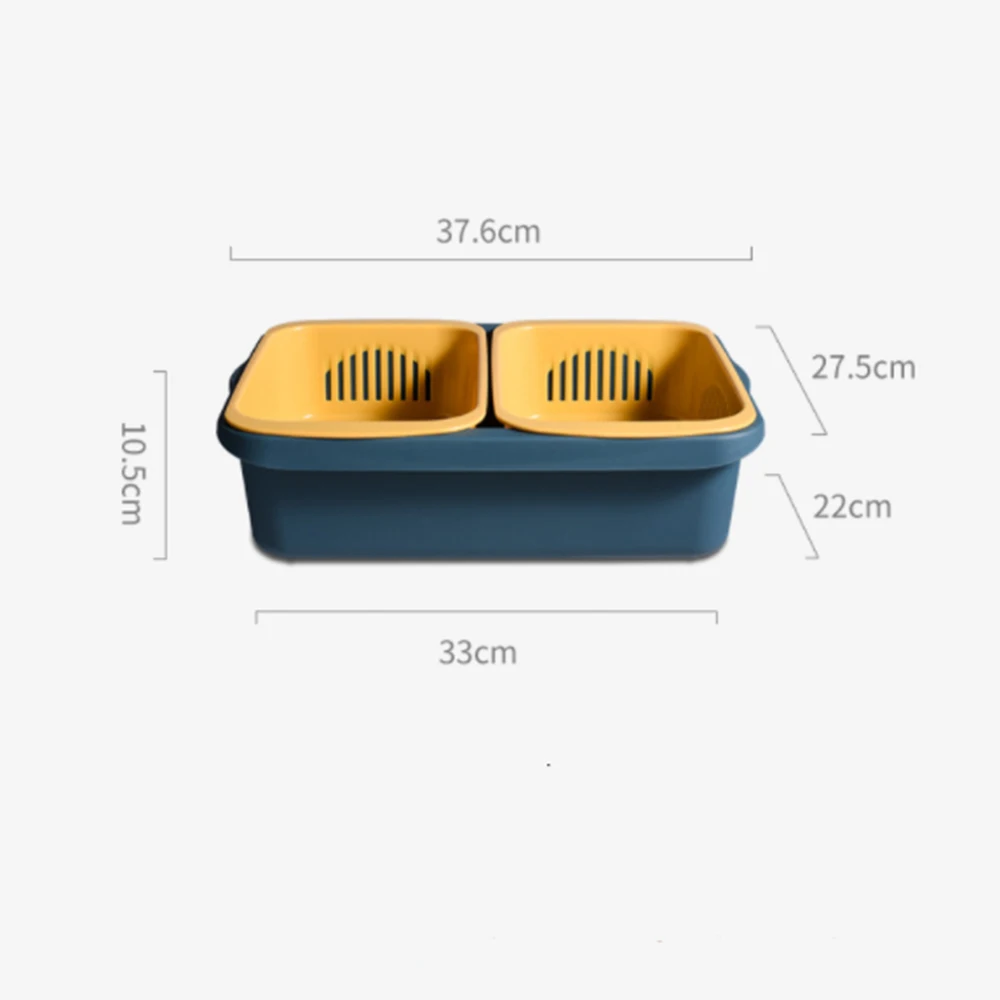 

Detachable Double-layer Plastic Food Strainer Hollow Fruit Vegetable Wash basket Kitchen Cleaning Washing Basket Strainer