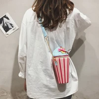 creative ice cream shoulder bags for women colorful metal chain crossbody bag ladies cute design phone bag teenage girl