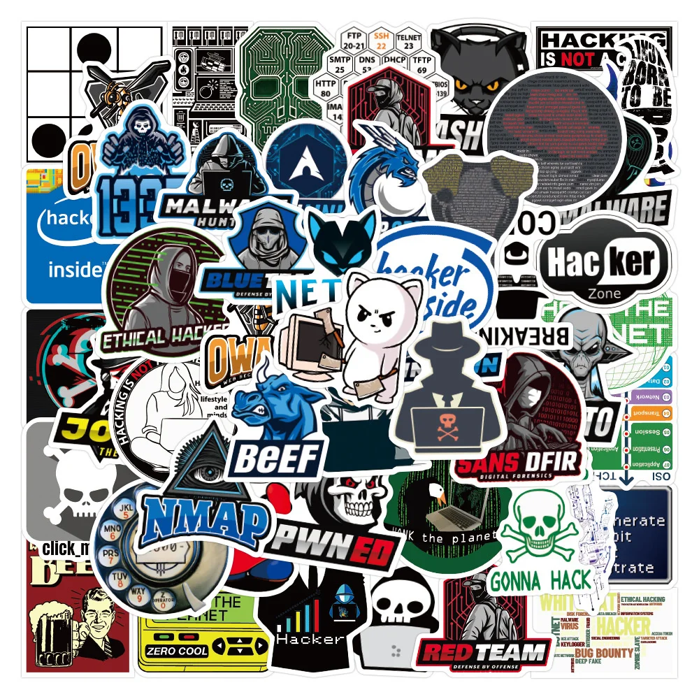 

10/30/50PCS Computer Hacker Programmer Personalized Decoration Graffiti Waterproof Sticker Suitcase Notebook SkateboardWholesale