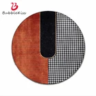 Оранжевый круглый ковер в скандинавском стиле с изображением воздушного поцелуя, домашний декор, ковер в черно-белую клетку, детский прикроватный напольный коврик, современный коврик для гостиной