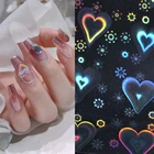 21 шт., голографические наклейки для ногтей