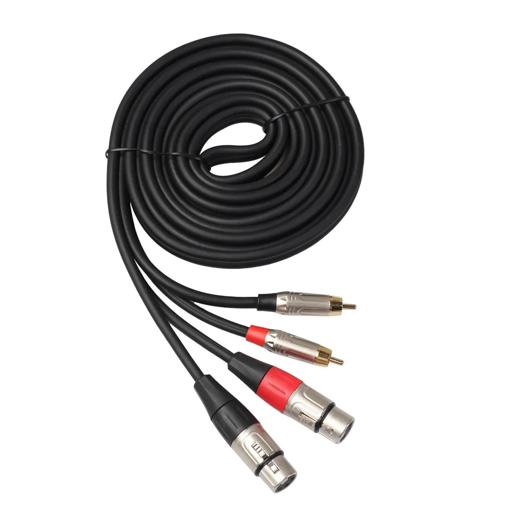 

Double RCA To Double Canon Mixer Hifi Amplifier Lotus To Fully Balanced Audio Cable