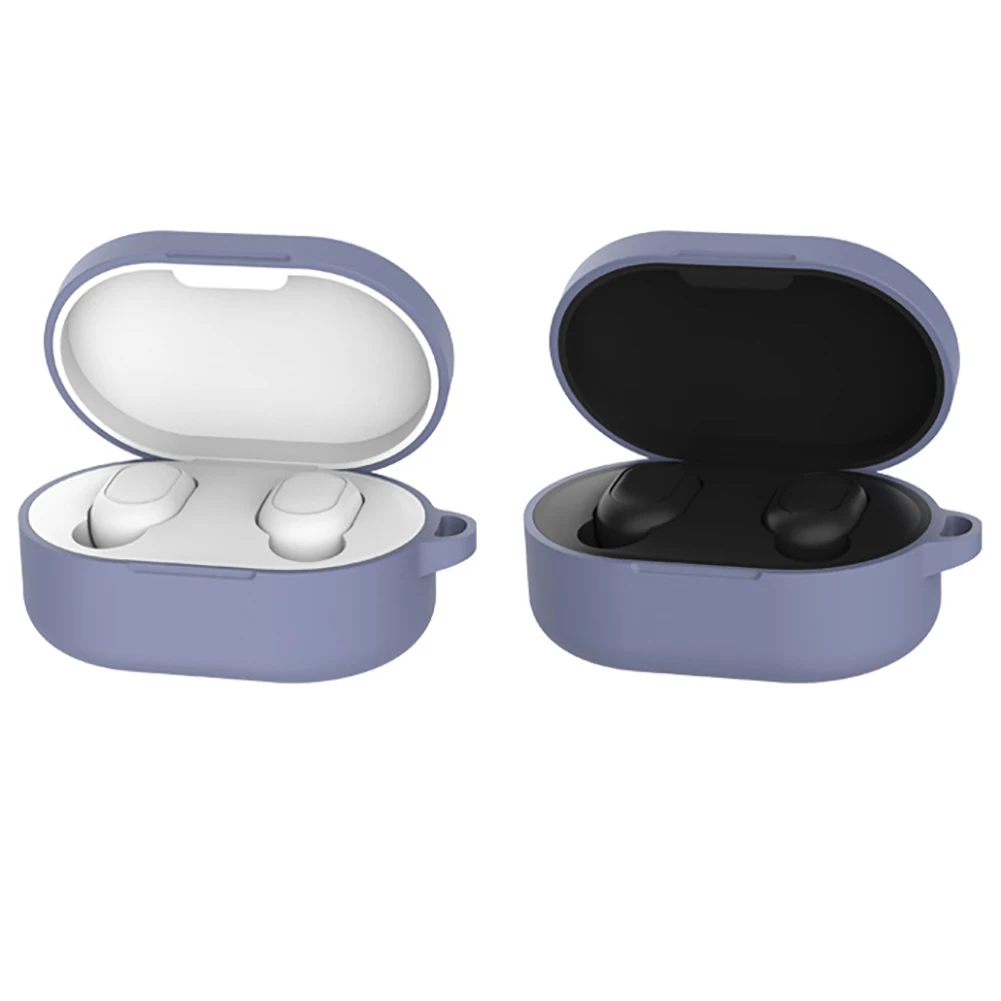 Wireless Earphone Case Fashion Silicone Protective Cover Shell with Carabiner for Xiaomi Redmi AirDots Charging | Электроника