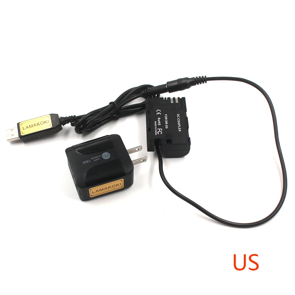 Нам QC USB Мощность кабель LP E6 DR ACK DC адаптер переходник для Canon Камера EOS 5D Mark II III 5D2 5D3
