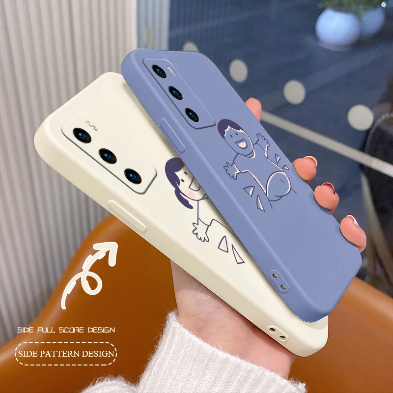 

Fat Belly Boy Liquid Silicone Phone Case For Huawei P40 P50 P30 P20 Pro Lite Mate 40 30 20 Pro Lite Nova 5t Y7A Soft Back Cover