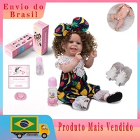 shipping from brazil fashion happy 22 inch full silicone baby reborn toddler doll 55cm lifelike newborn bebe toys for birthday