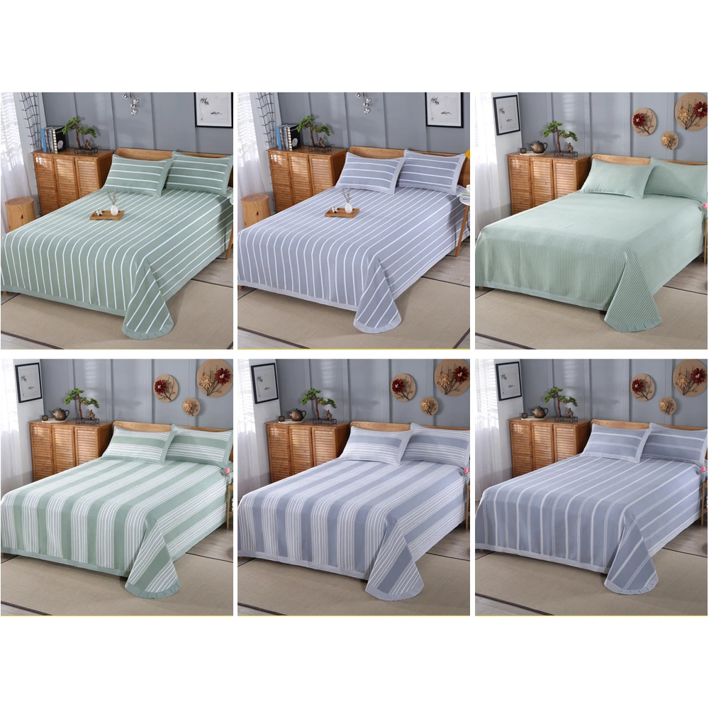 

ADOREHOUSE Old Coarse Cloth Summer Mat 3pcs Sleeping Mat Bed Sheet Pillowcases King Size Bedding Summer Bedspread