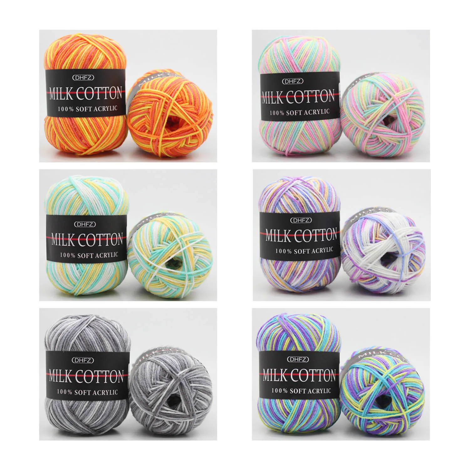 4 рулона гладкая мягкая молочная хлопчатобумажная пряжа сделай сам Ручное