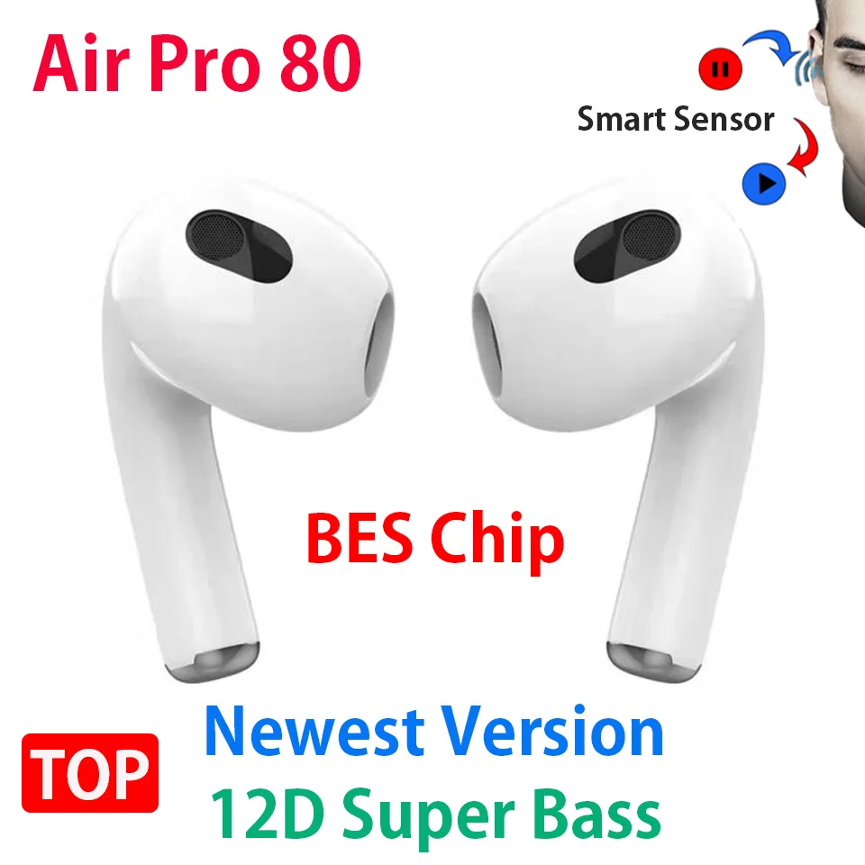 Для MacBook Air Pro 60 / 80 pk Air60 наушники вкладыши TWS с Беспроводной Bluetooth 5 2 светильник