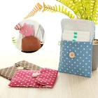 Сумка для хранения гигиенических салфеток в горошек для женщин и девушек, миниатюрный портативный органайзер для хлопковых подгузников, Карманный Кошелек для монет, органайзер для ювелирных изделий