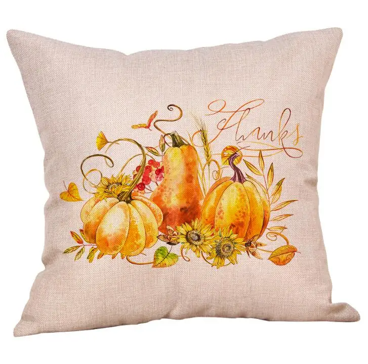Подушка на Хэллоуин Чехлы Happy тыквы осени из хлопка и льна для подушек диван