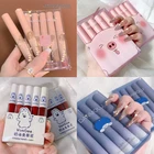 Набор помады каштанового цвета, 5 шт., матовый бархатный блеск для губ, водостойкий стойкий макияж, не быстро выцветает, глазурь для губ, косметика TSLM1