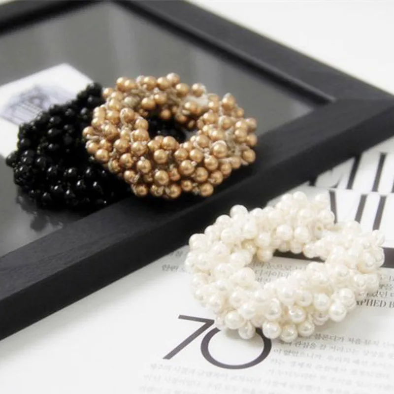 Резинки для волос с жемчужинами и бусинами эластичные резинки женщин заколки