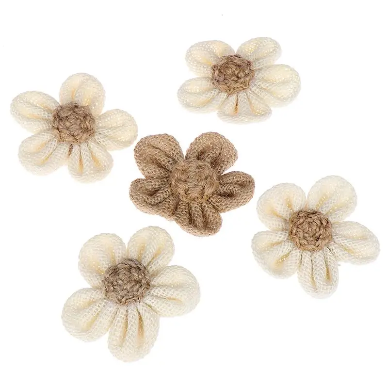 5 шт. Hessian розы Букет из мешковины Свадебный декор DIY Подарочные Упаковочные