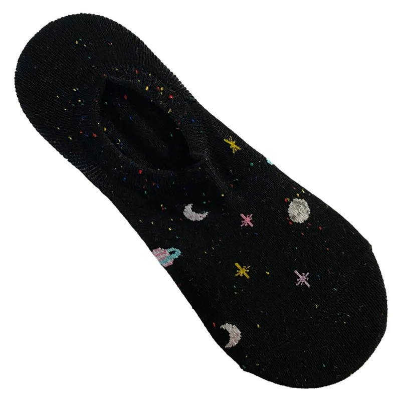 

5 pair Summer starry socks slippers shallow mouth korean net red japanese cute short socks cartoon planet invisible boat socks