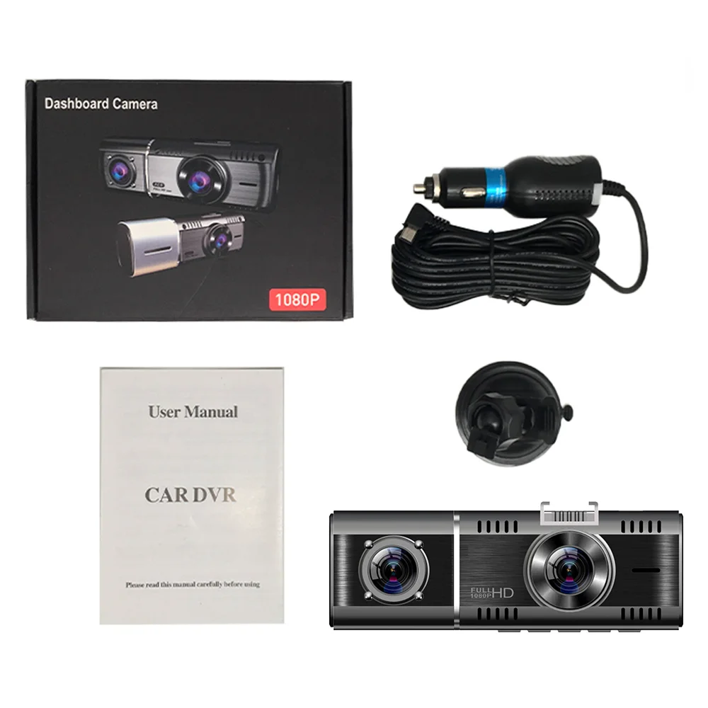 

1.5-inch IPS screen hd dash recorder double recording infrared night vision motion universal mini Dash Camera Rotatable Lens