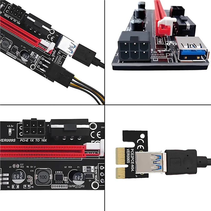 6 шт ver009s usb 30 pci e ver 009s экспресс 1x 4x 8x 16x удлинит